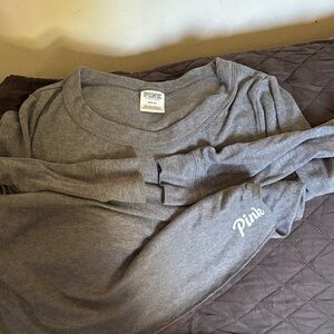 Pink Gray Long Sleeve Shirt